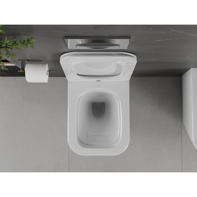 Mexen Madox Rimless wc-pot met slim zacht sluitende zitting, duroplast, wit glans - 30154000
