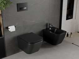 Mexen Madox Rimless WC bowl with soft-closing slim seat, duroplast, matte black - 30154070