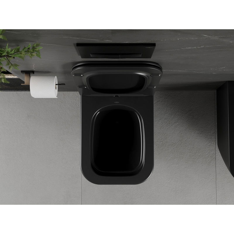 Mexen Madox WC-Becken Rimless mit Soft-Close Slim-Sitz, Duroplast, Schwarz Matt - 30154070
