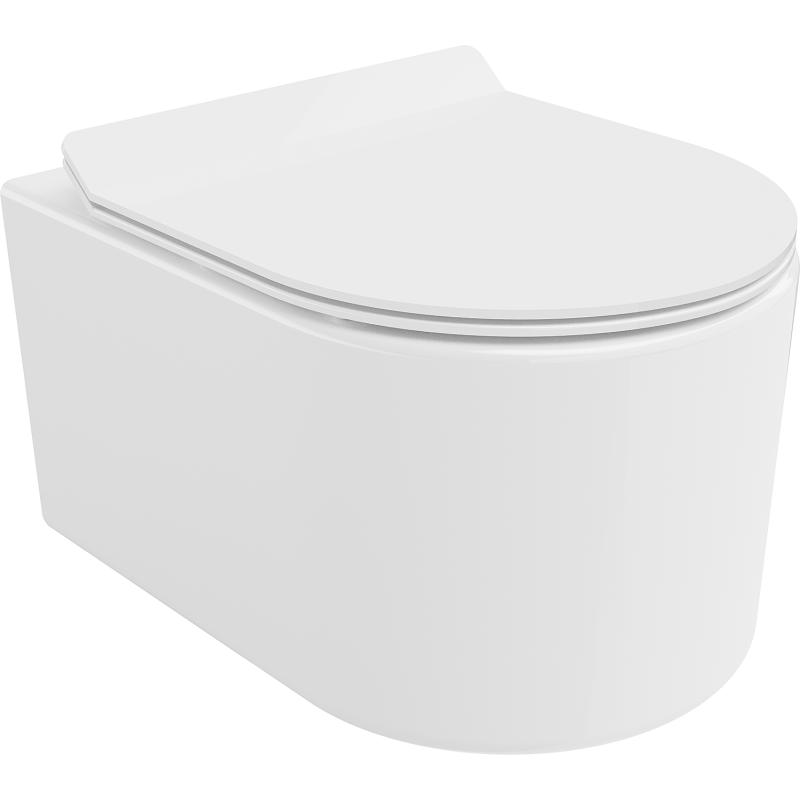 Mexen Sofia inodoro sin borde Rimless con asiento slim de caída lenta, duroplast, blanco brillo - 30540100