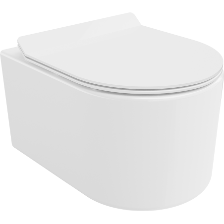 Mexen Sofia wc-kom Rimless met langzaam vallende dunne bril, duroplast, glanzend wit - 30540100