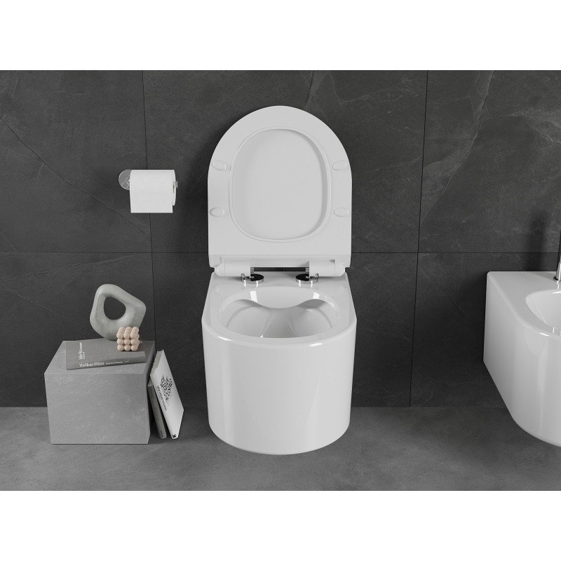 Mexen Sofia Rimless WC Bowl with Soft-Close Slim Seat, Duroplast, Glossy White - 30540100