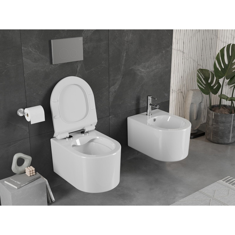 Mexen Sofia Rimless WC Bowl with Soft-Close Slim Seat, Duroplast, Glossy White - 30540100