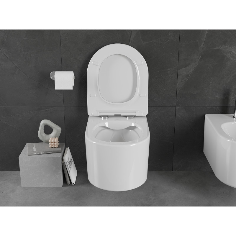 Mexen Sofia inodoro Rimless con asiento de cierre suave slim, duroplast, blanco brillo - 30540300