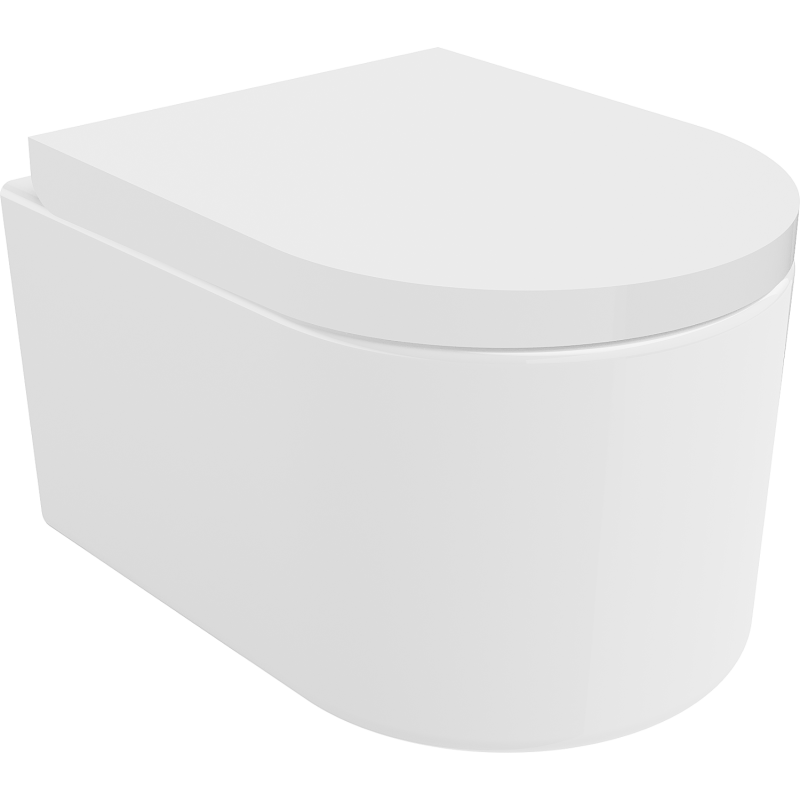 Mexen Sofia cuvette WC sans rebord avec abattant à descente progressive, dur, duroplast, blanc brillant - 30540200