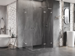 Mexen Lunar L Duo tuš-kabina s dvostrukim vratima desna 110 x 85 cm, prozirna, krom - 834L-110P-085L-01-00