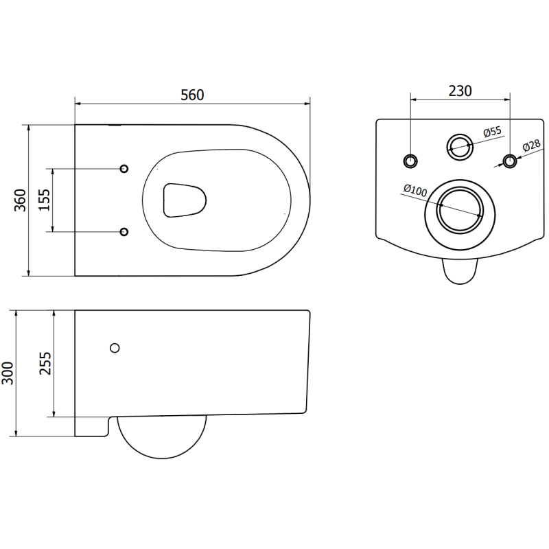 Mexen Sofia WC-Schüssel mit Soft-Close-Sitz, hart, weiß glänzend - 30798000