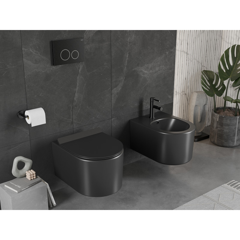 Mexen Sofia wc-pot Rimless met slanke langzaam dalende zitting, duroplast, zwart mat - 30540185