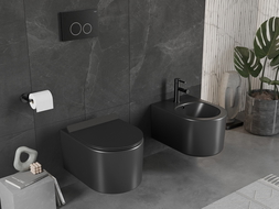 Mexen Sofia miska wc Rimless z deską wolnoopadającą slim, duroplast, czarna mat - 30540185