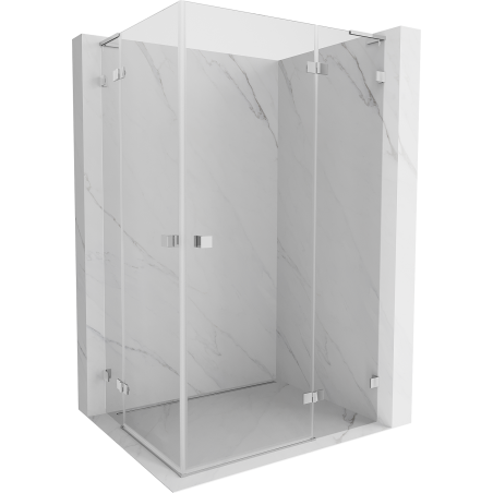 Mexen Lunar L Duo parema hinged-saunaga dušikabiin 115 x 100 cm, läbipaistev, kroom - 834L-115P-100L-01-00