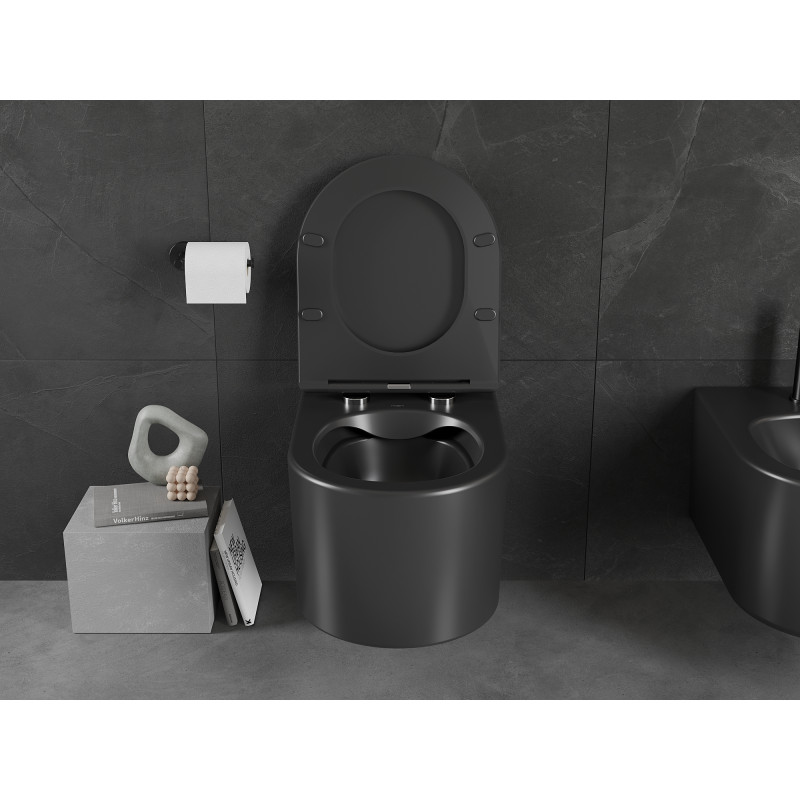 Mexen Sofia rimloze wc-pot met slim soft-close dekstel, duroplast, matzwart - 30541085