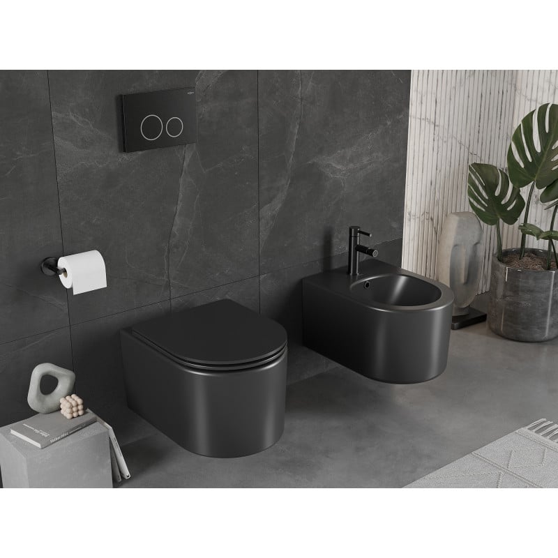 Mexen Sofia rimloze wc-pot met slim soft-close dekstel, duroplast, matzwart - 30541085