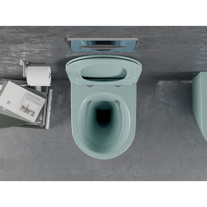 Mexen Lena miska wc Rimless z deską wolnoopadającą slim, duroplast, zielona jasna mat - 30224048