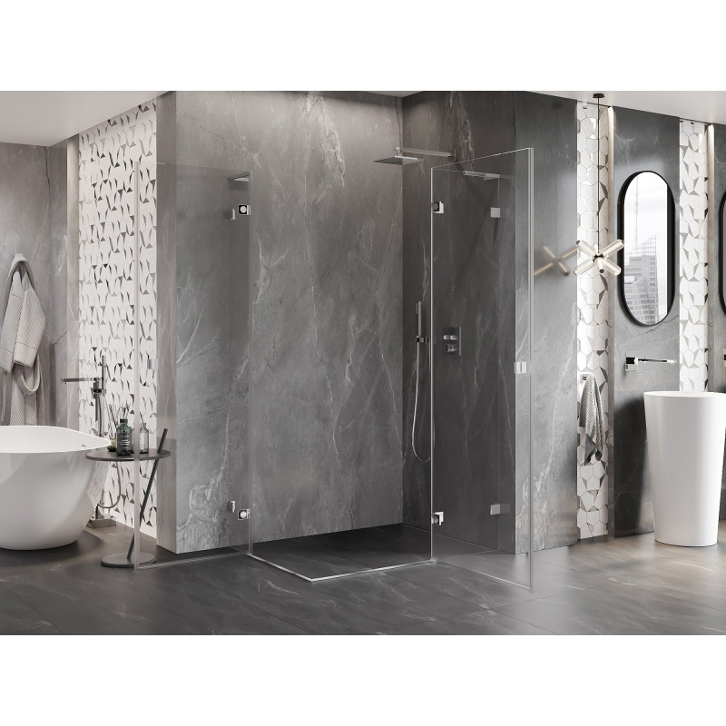 Mexen Lunar L Duo pöörduksed dušinurk, parempoolne 120 x 85 cm, läbipaistev, kroom - 834L-120P-085L-01-00