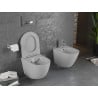 Mexen Lena WC-skål Rimless med långsamt fallande slim lock, duroplast, ljusgrå matt - 30224061