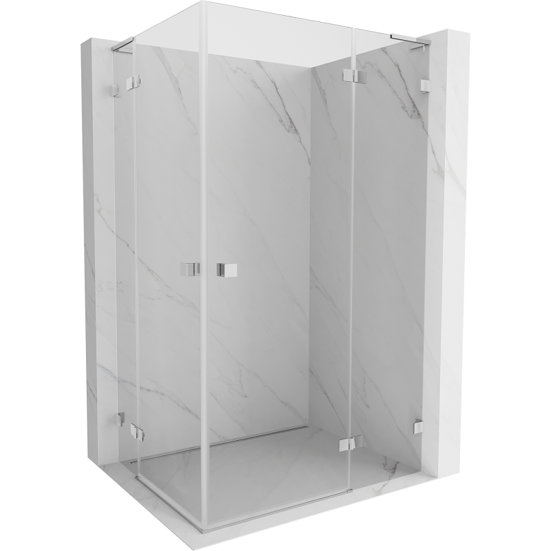 Mexen Lunar L Duo cabine de douche pivotante droite 120 x 90 cm, transparent, chrome - 834L-120P-090L-01-00