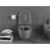Mexen Lena WC-skål Rimless med slim mjukstängande sits, duroplast, mörkgrå matt - 30224071