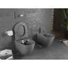 Mexen Lena Rimless wc-pot met langzaam sluitende slanke bril, duroplast, donkergrijs mat - 30224071