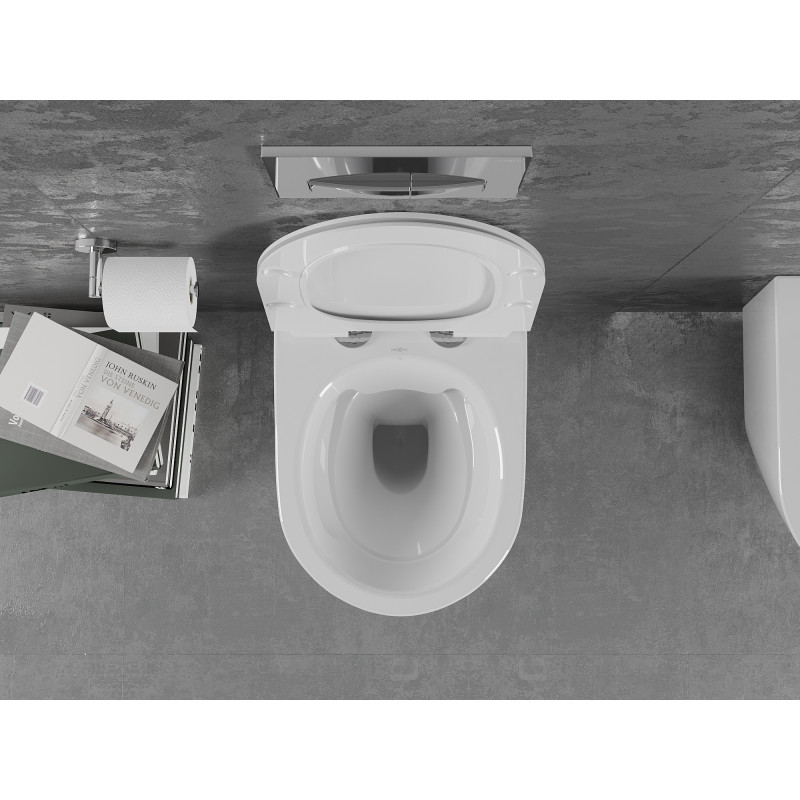 Mexen Lena cuenco wc Rimless con asiento de cierre suave slim, duroplast, blanco patrón - 30224099