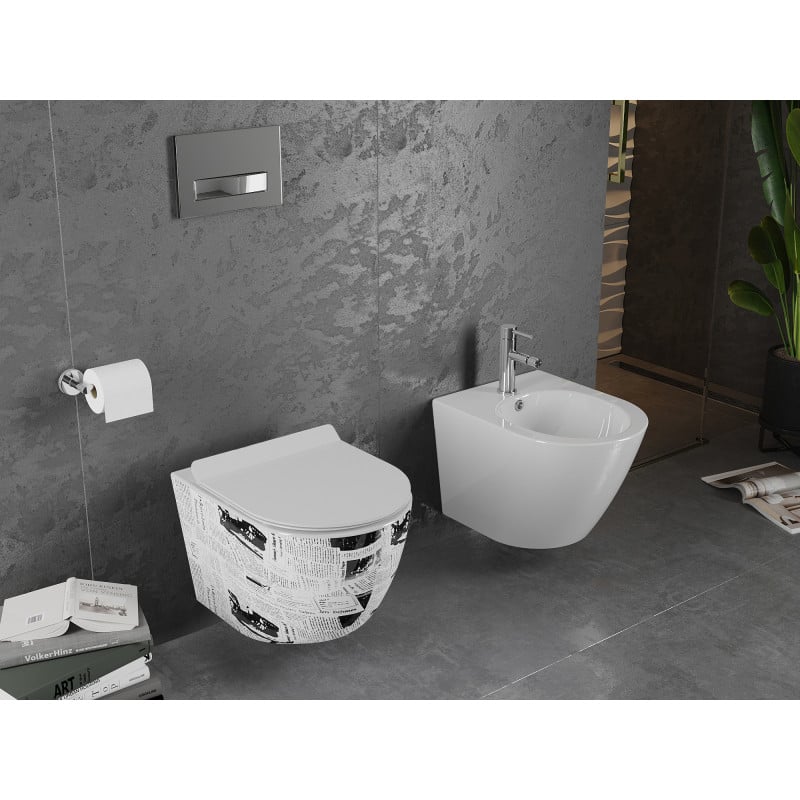 Mexen Lena miska wc Rimless z deską wolnoopadającą slim, duroplast, biała wzór - 30224099