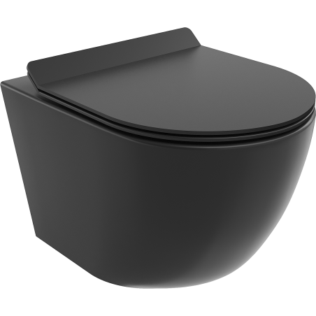 Mexen Lena WC-skål Rimless med slimsits, duroplast, svart matt - 30220185