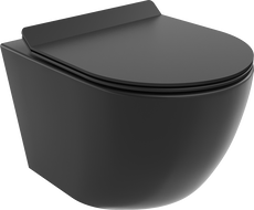 Mexen Lena taza wc Rimless con asiento de cierre suave slim, duroplast, negro mate - 30220185