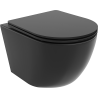 Mexen Lena vaso wc senza bordo con sedile a chiusura rallentata slim, duroplast, nero opaco - 30221085
