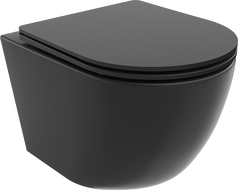 Mexen Lena sanitário WC Rimless com tampa de fecho suave slim, duroplast, preto mate - 30221085