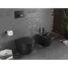 Mexen Lena vaso wc senza bordo con sedile a chiusura rallentata slim, duroplast, nero opaco - 30221085
