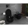 Mexen Lena cuvette WC Rimless avec abattant à descente lente slim, duroplast, noir brillant - 30224070