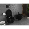 Mexen Lena cuvette WC sans bride avec abattant à descente amortie slim, duroplast, noir brillant - 30224070