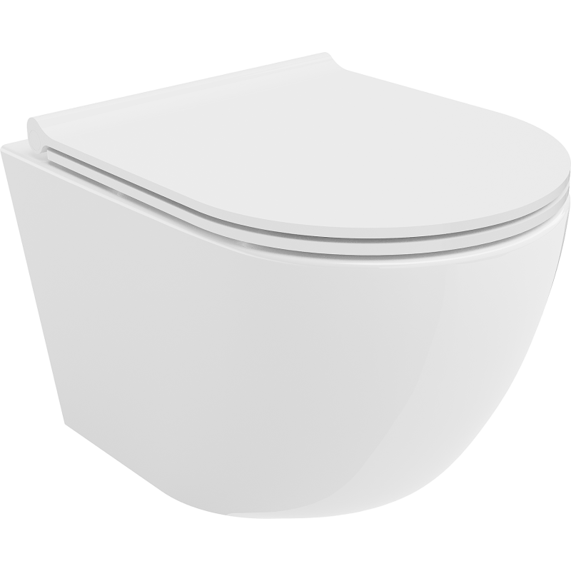Mexen Lena WC-Schüssel Rimless mit Absenkautomatik Slim, Duroplast, glänzend weiß - 30220500