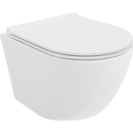 Mexen Lena WC-Schüssel Rimless mit Absenkautomatik Slim, Duroplast, glänzend weiß - 30220500