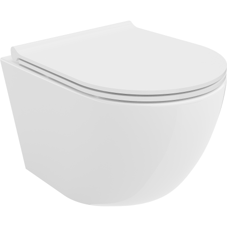 Mexen Lena WC-Schüssel Rimless mit Slim-Softclose-Sitz, Duroplast, Weiß Hochglanz - 30220500