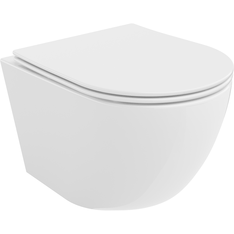 Mexen Lena Rimless WC Bowl with Slim Soft-Close Seat, Duroplast, Glossy White - 30220400