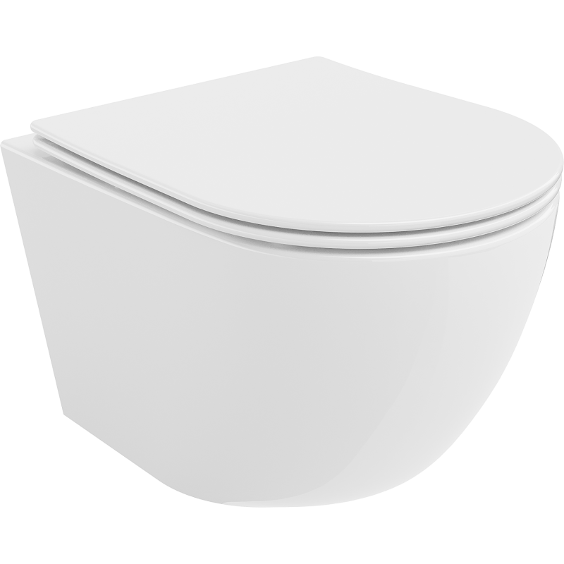 Mexen Lena wc-kom Rimless met softclose slim toiletbril, duroplast, glanzend wit - 30220400