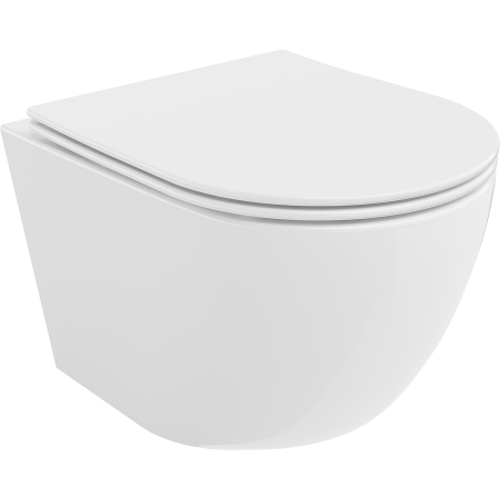 Mexen Lena Rimless WC Bowl with Slim Soft-Close Seat, Duroplast, Glossy White - 30220400
