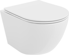 Mexen Lena wc-pott Rimless koos aeglaselt sulguva õhukese kaanega, duroplast, valge läikiv - 30220400