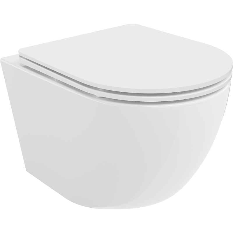 Mexen Lena WC-Schüssel Rimless mit Absenkautomatik, slim, Duroplast, weiß glänzend - 30220300