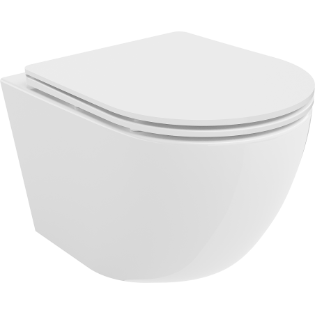 Mexen Lena inodoro sin borde Rimless con asiento de cierre suave slim, duroplast, blanco brillo - 30220300