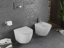 Mexen Lena wc senza bordo con sedile a chiusura rallentata slim, duroplast, bianco lucido - 30220300