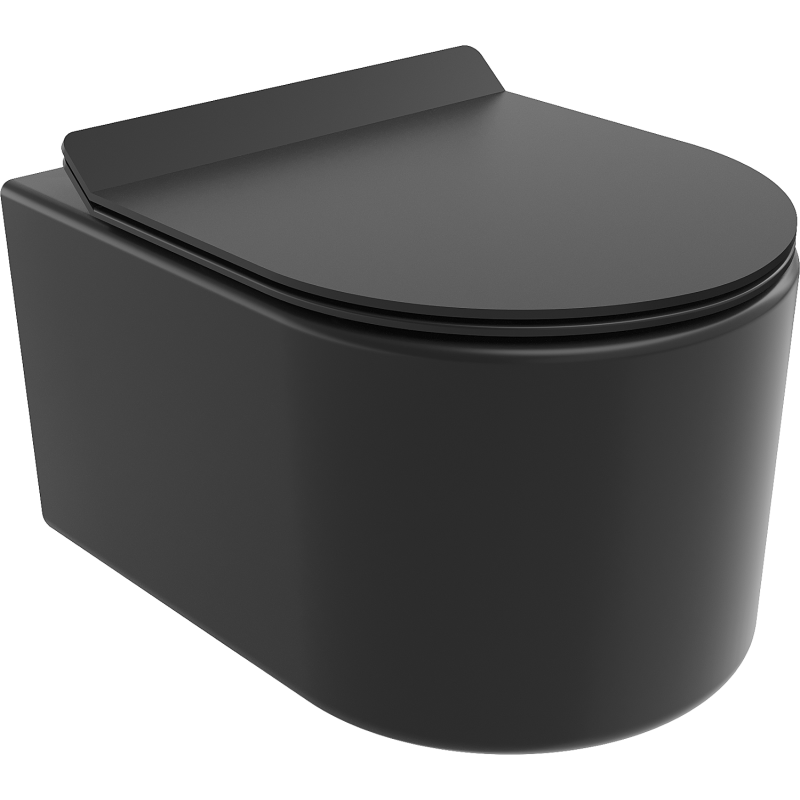Mexen Sofia Rimless WC Bowl with Slim Soft-Close Seat, Duroplast, Matte Black - 30540185