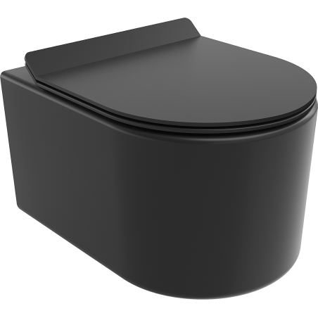 Mexen Sofia sanitário suspenso Rimless com tampa de fechamento suave slim, duroplast, preto mate - 30540185