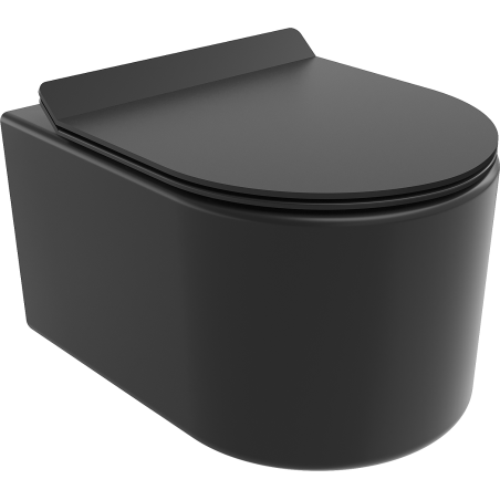 Mexen Sofia taza de inodoro sin reborde con tapa de cierre suave slim, duroplast, negro mate - 30540185
