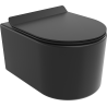 Mexen Sofia taza de baño Rimless con asiento de cierre suave slim, duroplast, negro mate - 30540185