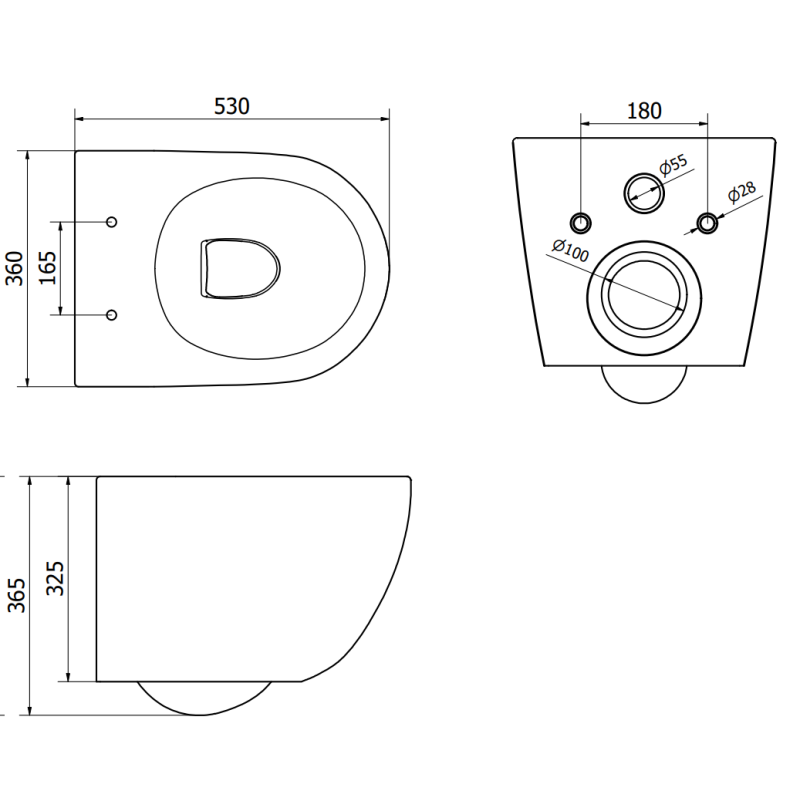 Mexen Lena WC-Schüssel Rimless mit Softclose-Sitz, Hart, Weiß Hochglanz - 30298000