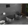 Mexen Lena tazza WC Rimless con tavoletta a chiusura rallentata slim, duroplast, nero opaco/motivo squame argento - 30224072