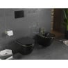 Mexen Lena WC-Schale Rimless mit softschließendem Slim-Sitz, Duroplast, schwarz matt/goldene Linie - 30224075