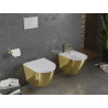 Mexen Lena cuvette WC sans bride avec abattant à descente amortie slim, duroplast, blanc/or - 30224006