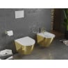Mexen Lena WC-Schüssel Rimless mit Absenkautomatik Slim, Duroplast, weiß/gold - 30224006
